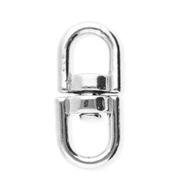 2 x RVS onderdelen sleutelhanger ovaal met draaischarnier ca. 19x8 mm – RVS
