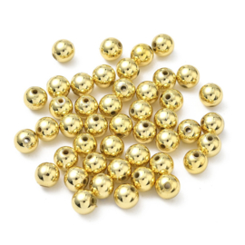 20 x Metaallook acryl kralen rond 8 mm – gat 1,5 mm – goudkleur