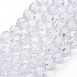 20 x Crystal glas facet kralen 4mm gat: 1mm clear