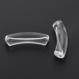 10 x Acryl kralen tube transparant clear  ca. 32x8mm (gat Ø1.6mm)