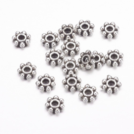 25x tibetaans zilveren spacer kralen tussenzetsels 4,5mm  gat: c.a. 1,5mm