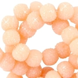 10 x Sparkling beads 8mm Light vintage peach