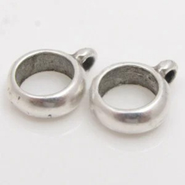 1 x DQ metaal hanger voor 8mm leer met oog 2,1 mm Antiek Zilver (Nikkelvrij)