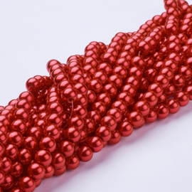 30 x prachtige glasparel kleur: Crimson 8mm