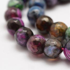 10 x edelsteen kraal Facet  Natural Fire Agate 10mm gat: 1mm Colorfull