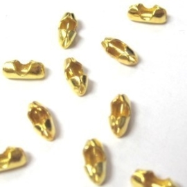 10 x goudkleur  connectors voor -ball chain kettingen  2mm diameter klein