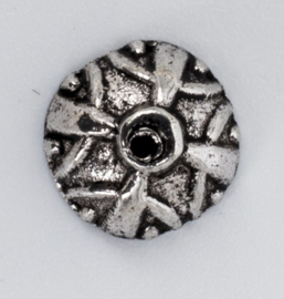 10 x Tibetaans zilveren kralenkapje 4 mm x 9 mm