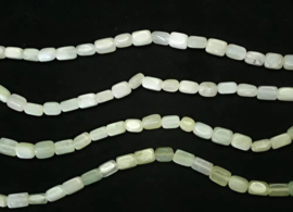 10 x Edelsteen kralen Aventurijn blokje 6 x 9 mm – gat 1 mm – groen