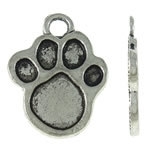 4 x Tibetaans zilveren bedeltje van een hondenpoot 23 x 18 x 2mm gat: 3mm