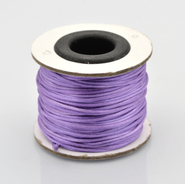 Rol met 30 meter satijn koord  Nylon Marcramé koord 1mm kleur medium purple