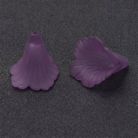 10 x acryl bloem kelk kralen 20 x 20 x 2mm gat: 1,5mm  purple