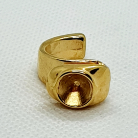 DQ metaal ring voor puntsteen SS39 Goud (Nikkelvrij)