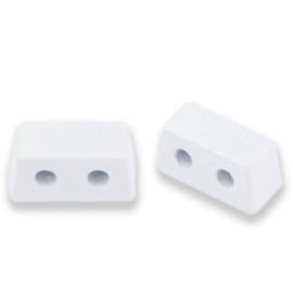 2 x metalen Tile beads rectangle White ca. 8x4mm (Ø1.2mm)