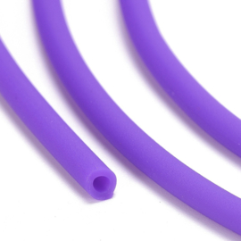 100 cm hol Rubber DQ koord 3mm gat: 1,5 mm Mauve