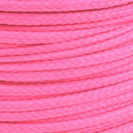 1 meter sieradenkoord c.a. 4 x 3mm kleur Fuchsia Pink