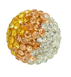 Strass Klankbolletje 16mm voor een Engelenroeper goud peach zalm wit