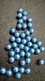 50x 4mm Glasparels mat blauw Gat: 1mm