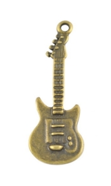 5x geel koper kleur metalen bedel gitaar 36 x 12 x 2mm oogje: 2mm