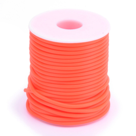 100 cm hol Rubber DQ koord 3mm gat: 1,5 mm Orange Red