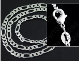 Figaro ketting – 925 verzilverd – verschillende lengtes – schakel ca. 2 mm breed