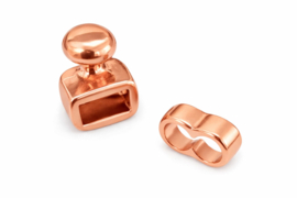 1 x DQ metaal sluiting ca. 11 x 12 mm – opening 4 mm – rose gold kleur (rosegoud) (Nikkelvrij)