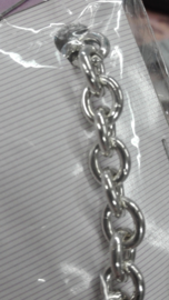 Per stuk metalen ketting platinum (nikkel vrij) Ca. 1meter lang zonder sluiting