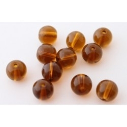 10 x Glaskraal rond amber 8 mm