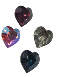 2x Precosia kristal in de vorm van een hart Mix 6,5 mm