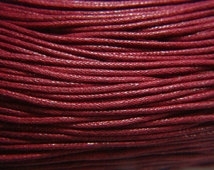 10 meter waxkoord 1,5mm dik kleur: bordeaux rood