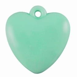 5x  Kunststof hanger hart pastel Emerald Groen. 20 mm