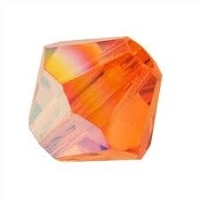 10 x Preciosa Kristal Bicone 6mm oranje