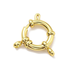 1 x Ion Plating(IP) RVS 304 veerslotje boei slot c.a. 22x 14,5 x 4mm oogjes 2 mm 18K verguld
