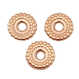 2 x  DQ metalen kraal disc 8mm deco Rosé gold gat 2mm (nikkelvrij)