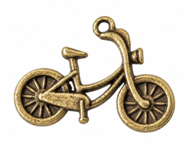 4 x Metalen bedels omafiets 18 x 26 mm – oogje 2 mm – geelkoperkleur