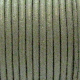 1 x Rol DQ leer rond 2mm Ice grey per 25 meter