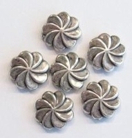 10 x antiek zilverkleur metallook acryl kralen bloem 11 mm
