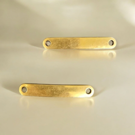 2 x metalen tussenzetsel link, blanco 44,5 x 7 x 1,5mm oogje: 3mm antiek goudkleur