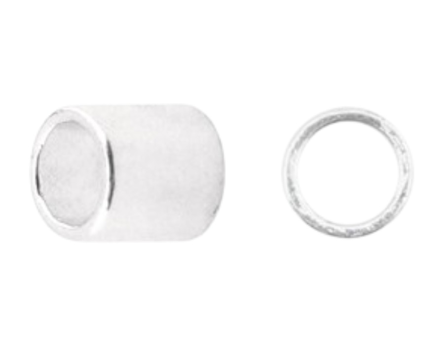 Ca. 1300 x Beadalon knijpkralen – silver plated – maat #3 – 1,5 mm binnenmaat – 2,0 mm buitenmaat – 28,35 g – nikkelvrij