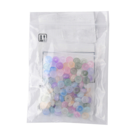 20 x Glaskralen imitatie jade rondelle 6,5 x 3,5 mm – gat 1,4 mm – Mixed Color