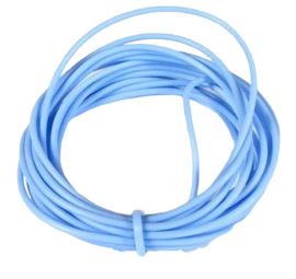 100 cm hol Rubber DQ koord 2mm per meter geknipt licht blauw