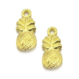 10 x Metalen Ananas Bedel Goud kleur