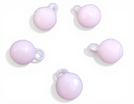 5 x Acryl bedels rond facet 16 x 11 mm – oogje 3 mm – pastel lila