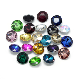 5  x cabochon puntsteen rivoli kristal transparant 14 x 5,8mm