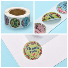 1 rol 500 stickers Wensetiket zegel rond 25mm Thank you for supporting my small business mix
