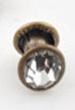 50 sets metalen studs rond met strass ± 6,5x6mm geel koper kleur