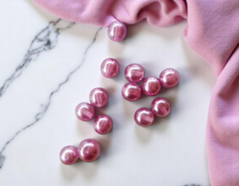 25 x Transparante DQ Glasparel – 8 mm – Kleur Cassis – Gat ca. 1 mm