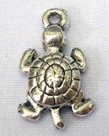 10 x Tibetaans zilveren bedeltje van een schildpad 20mm gat 1,2mm