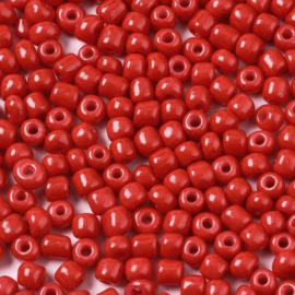 20 gram Glaskralen Rocailles 6/0 (4mm) FireBrick