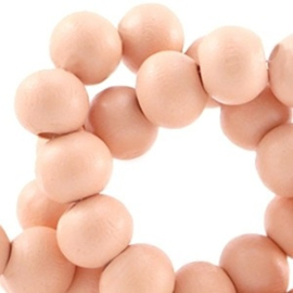 30x Houten kralen rond 8 mm Light coral