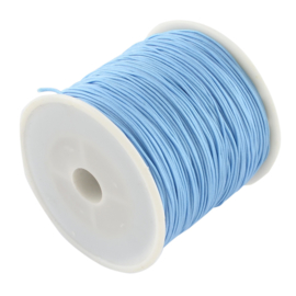 1 rol 90 meter gevlochten nylon koord, imitatie zijden draad 0,8mm ligt sky blue